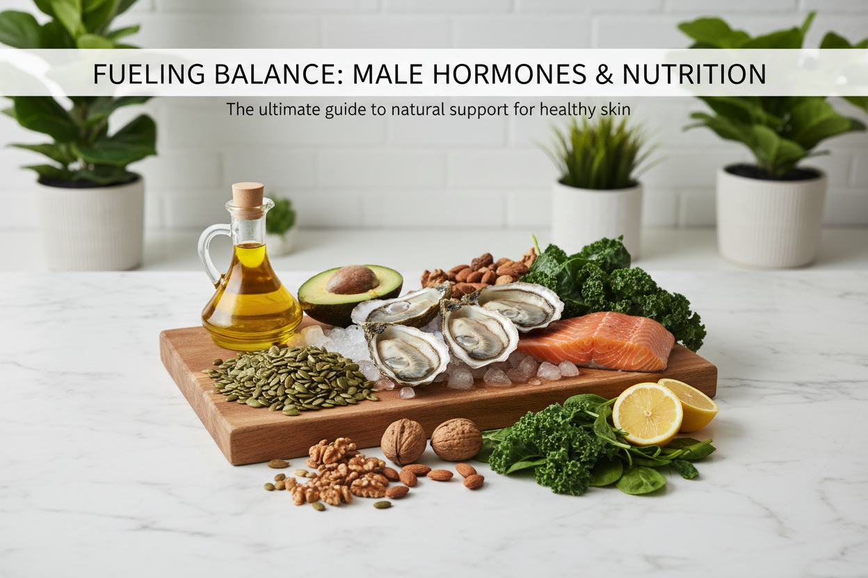 Pancia gonfia e pelle lucida? Guida all'equilibrio ormonale maschile tra dieta e skincare